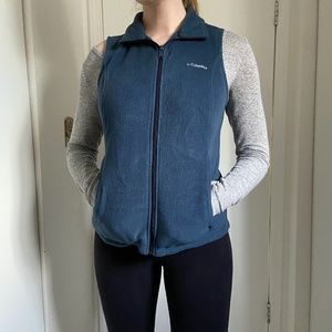 Columbia Blue Fleece Zip-Up Vest
